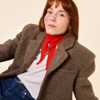 popeia Damen Schal mini Merinowolle rot