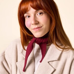 popeia Damen Schal mini Merinowolle bordeaux