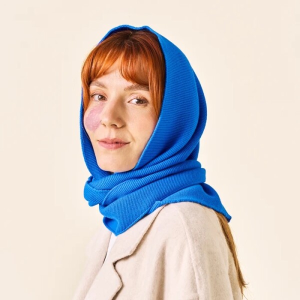 popeia Damen Schal Dreiecks-Schal Merino Königsblau