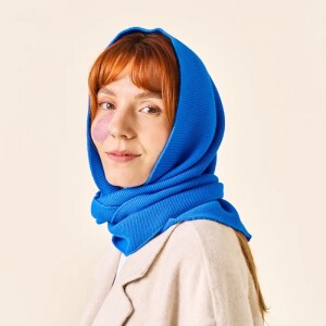 popeia Damen Schal Dreiecks-Schal Merino Königsblau