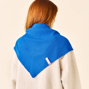 popeia Damen Schal Dreiecks-Schal Merino Königsblau
