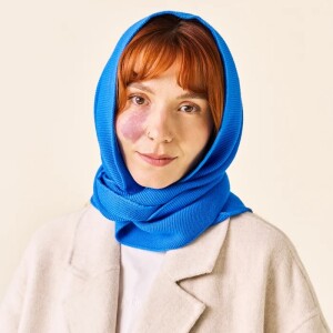 popeia Damen Schal Dreiecks-Schal Merino Königsblau