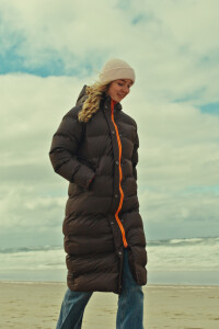 Derbe Damen Wintermantel Interholm Braun Rot Puffer