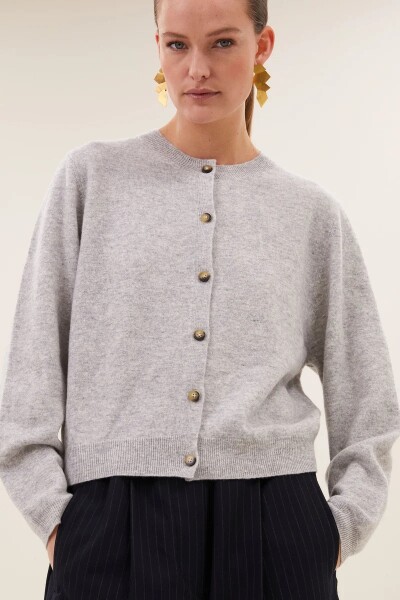 By Bar Damen Cardigan Cleo Merino grey melee