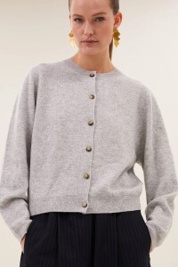 By Bar Damen Cardigan Cleo Merino grey melee