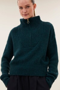 by bar Damen Pullover boxy beau dark green