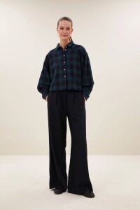 by bar Damen Hose Benji Pine Stripe Dark Pine