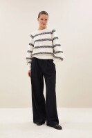 by bar Damen Hose Benji Pine Stripe Dark Pine