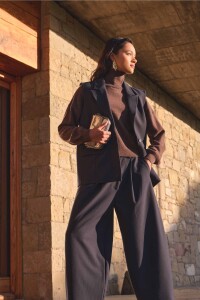 by bar Damen Hose Frida Pinstripe copper