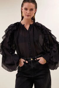 by bar Damen Bluse Miyu black