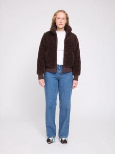 Mazine Damen Jacke Faux-Fur Blouson black coffee