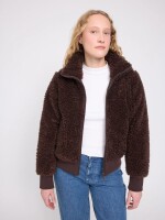 Mazine Damen Jacke Faux-Fur Blouson black coffee