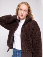 Mazine Damen Jacke Faux-Fur Blouson black coffee