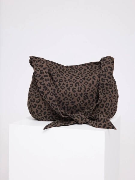 Mazine Tragetasche Printed Denim Shoulder Bag chocolate brown