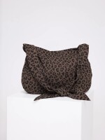 Mazine Tragetasche Printed Denim Shoulder Bag chocolate brown