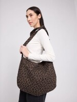 Mazine Tragetasche Printed Denim Shoulder Bag chocolate brown