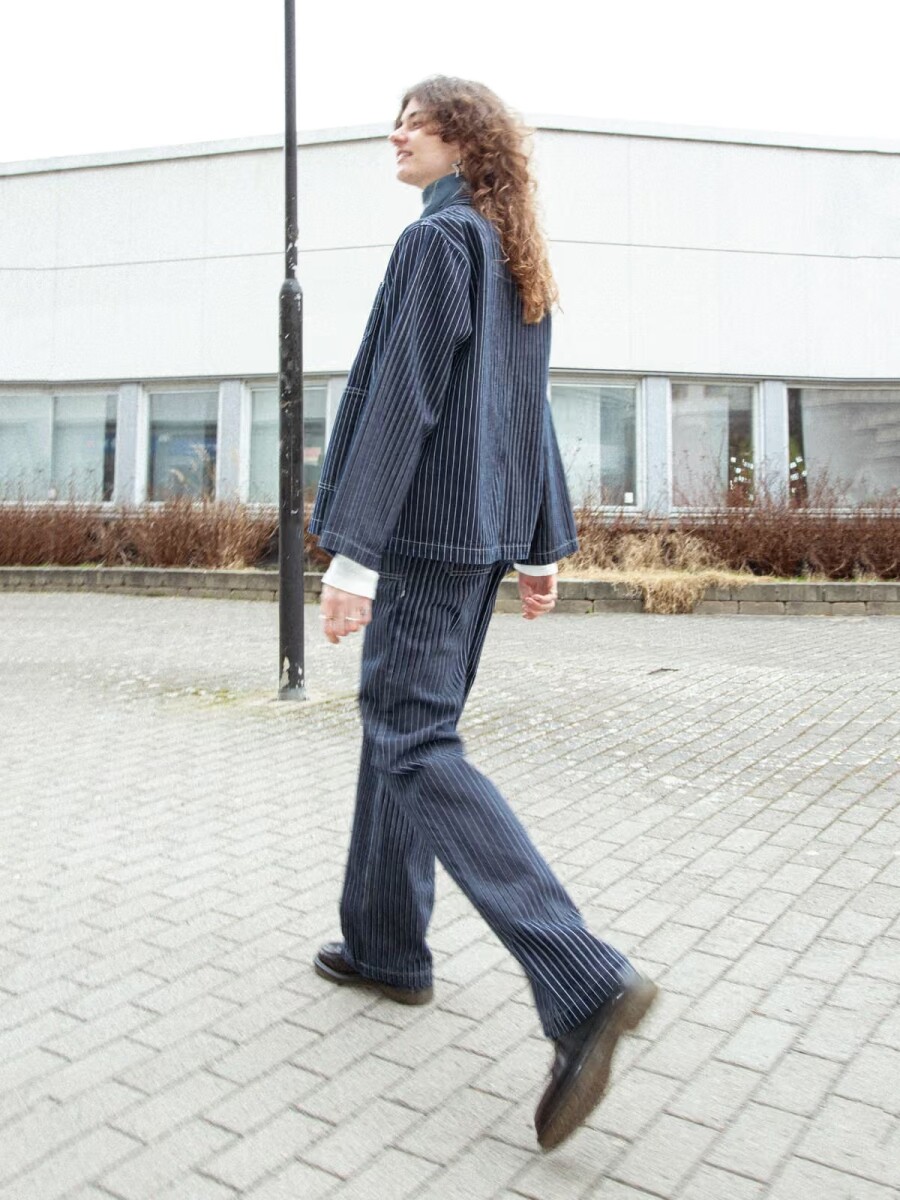 Nudie Jeans Damen Hose Asta Pinstripe De box