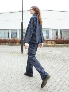 Nudie Jeans Damen Hose Asta Pinstripe Denim