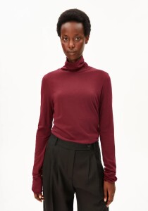 Armedangels Damen Longsleeve Grazilianaa Soft velvet red