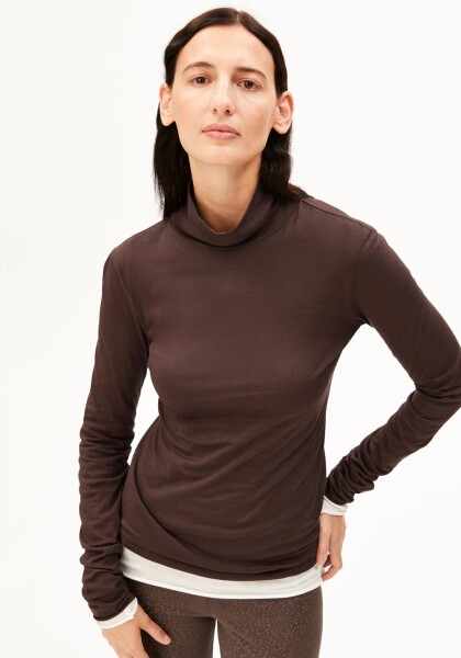 Armedangels Damen Longsleeve Grazilianaa Soft claystone