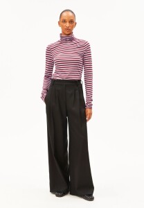 Armedangels Damen Longsleeve Grazilianaa Stripe Moonlit Lilac-Velvet Red