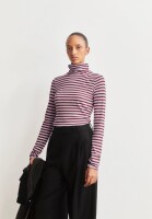 Armedangels Damen Longsleeve Grazilianaa Stripe Moonlit Lilac-Velvet Red