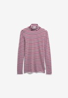 Armedangels Damen Longsleeve Grazilianaa Stripe Moonlit Lilac-Velvet Red