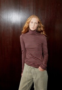 Armedangels Damen Longsleeve Grazilianaa Stripe Claystone-Velvet Ember