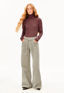 Armedangels Damen Longsleeve Grazilianaa Stripe Claystone-Velvet Ember
