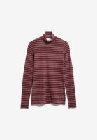 Armedangels Damen Longsleeve Grazilianaa Stripe Claystone-Velvet Ember