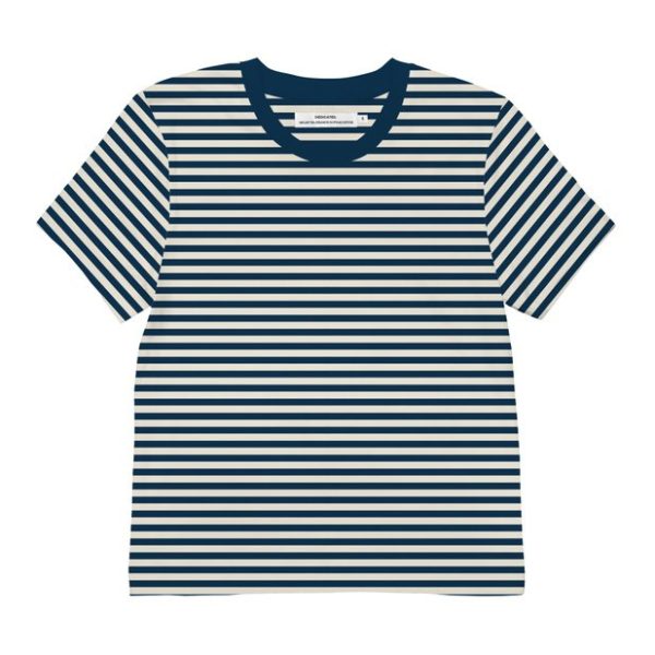 Dedicated Damen T-Shirt Mysen Stripes navy black iris