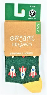 VNS Organic Kinder Socken 1547 Rocket Design