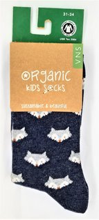 VNS Organic Kinder Socken 1517 Mixed Design indigo Fox