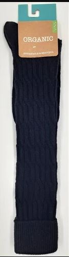 VNS Organic Damen Socken Kniestrümpfe Jaquard Design 1211 schwarz