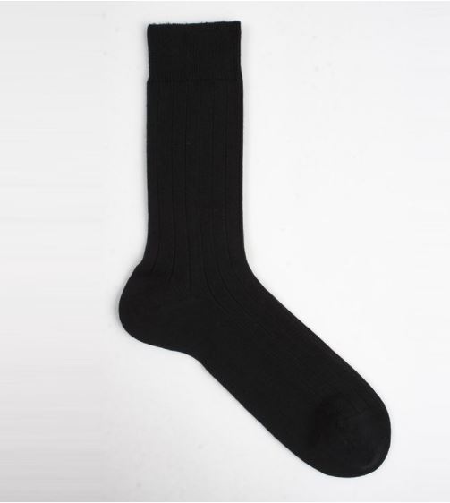 VNS Organic Herren Socken Rib Black 1112